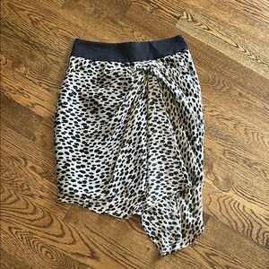 Reiss Black and White Wrap Midi Skirt for Cocktail Nights